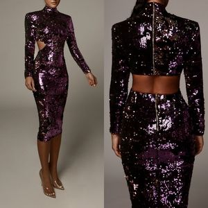 Jluxlabel Purple Utopia Sequin Dress